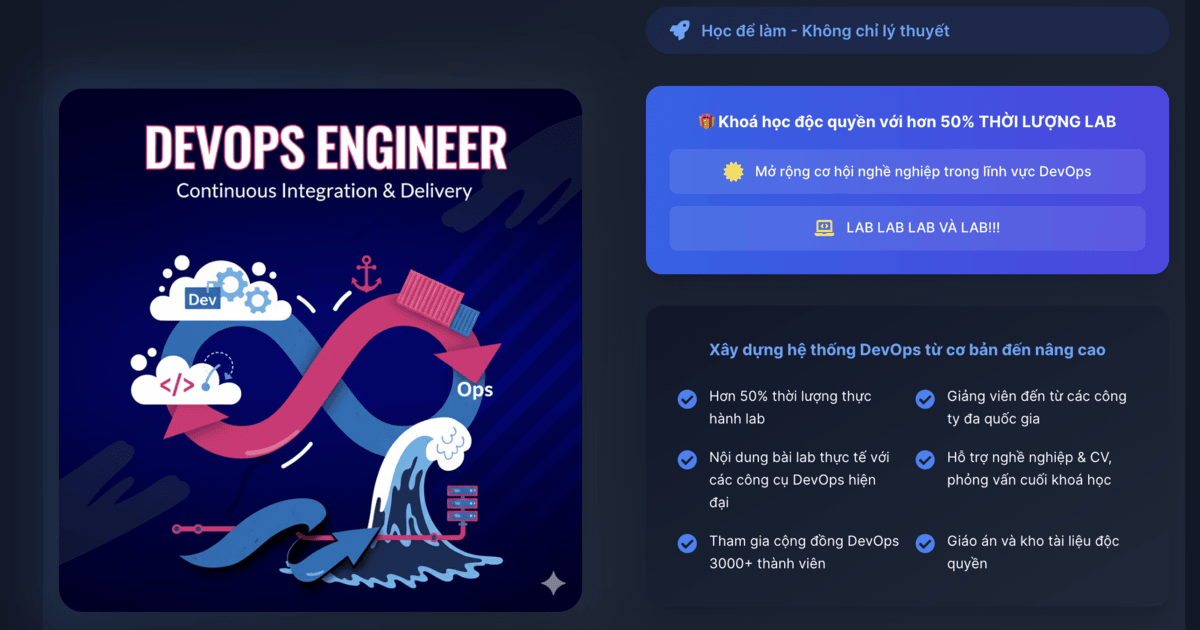 ĐỘC QUYỀN: DevOps Engineer Bootcamp (VDE-C01)